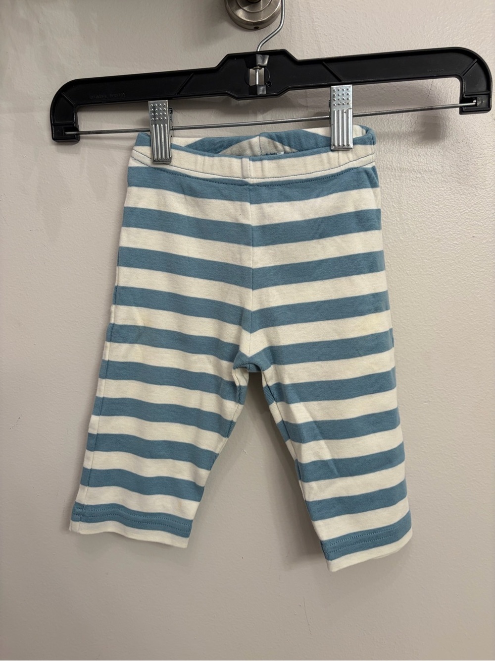 Baby Boden Blue and White Striped Cotton Leggings lounge soft 3-6 months